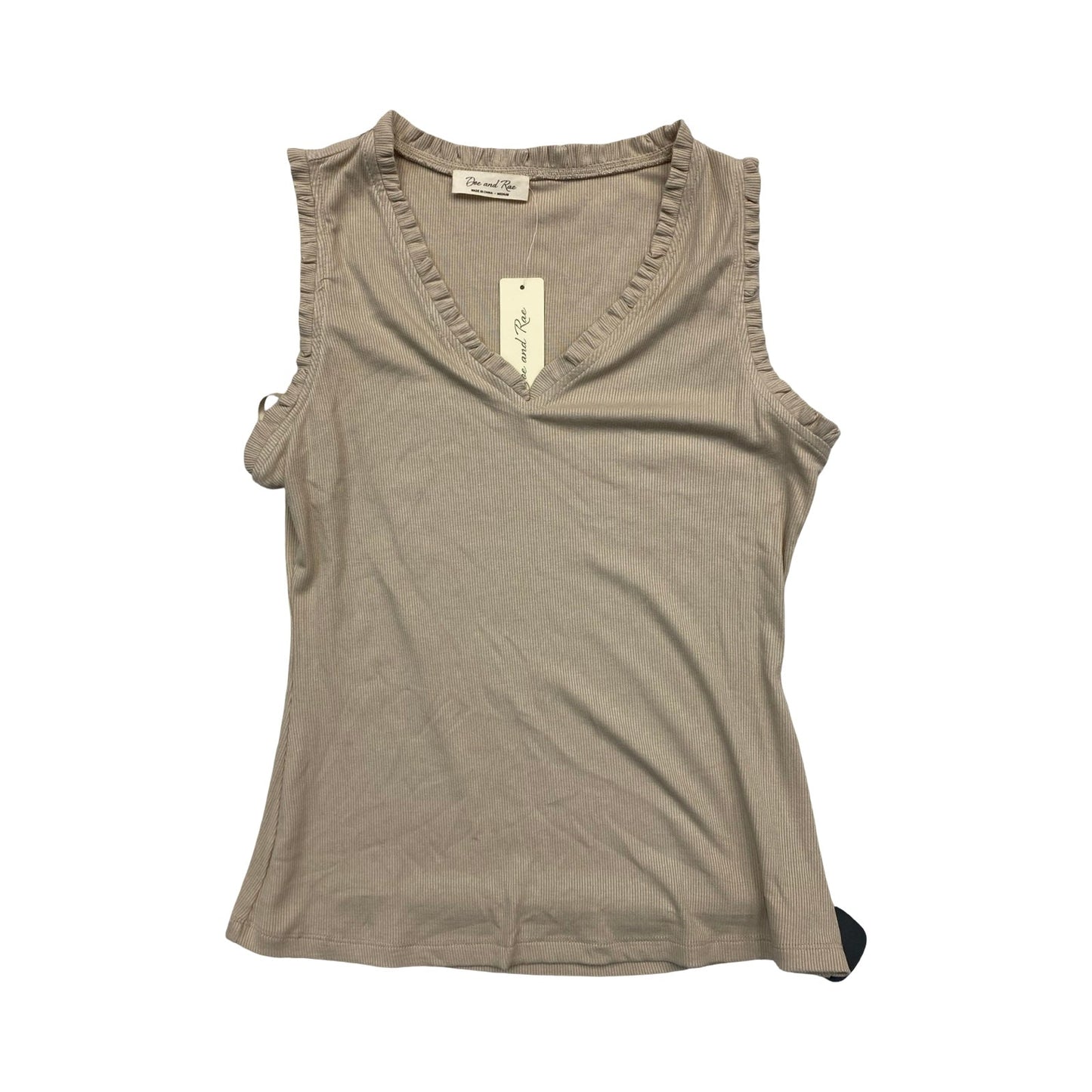Top Sleeveless By Doe & Rae In Tan, Size:M