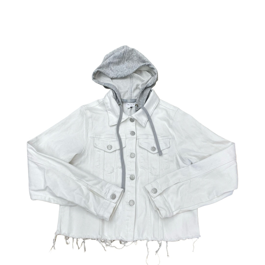 Jacket Denim By Risen In White Denim, Size:L