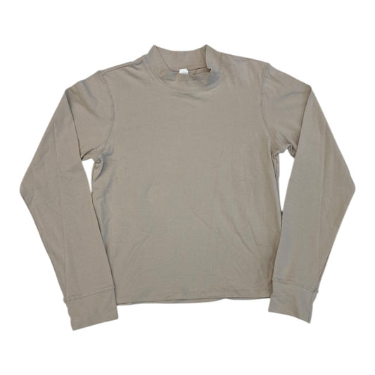 Athletic Top Ls Collar By Yogalicious In Cream, Size:Xl