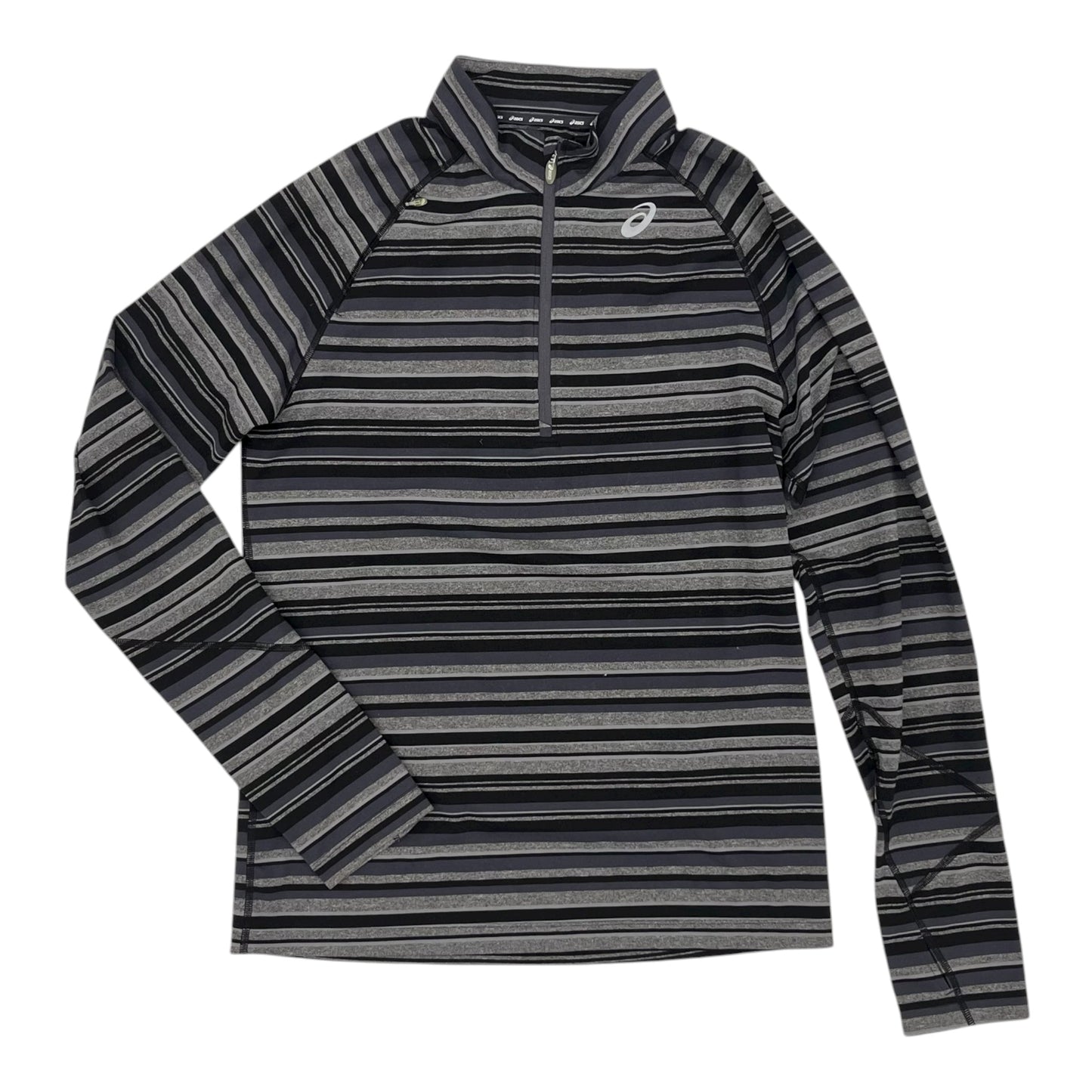 Athletic Top Ls Collar By Asics In Striped Pattern, Size:S