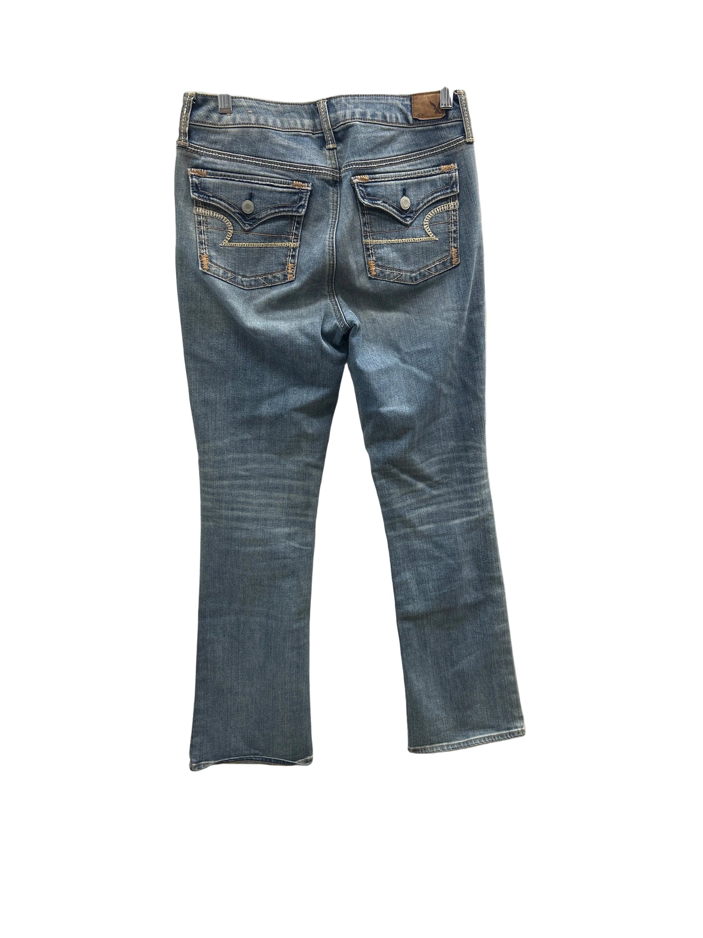 Jeans Straight By American Eagle In Blue Denim, Size:4