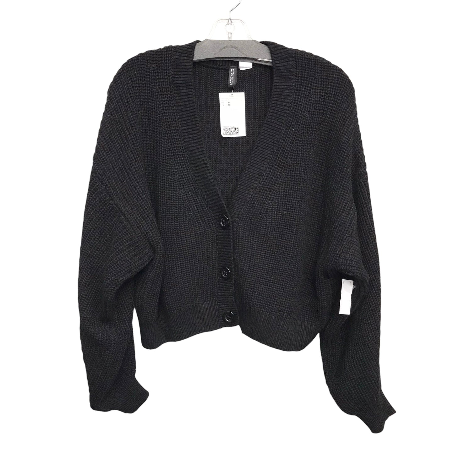 Sweater Cardigan By Divided In Black, Size:Xl