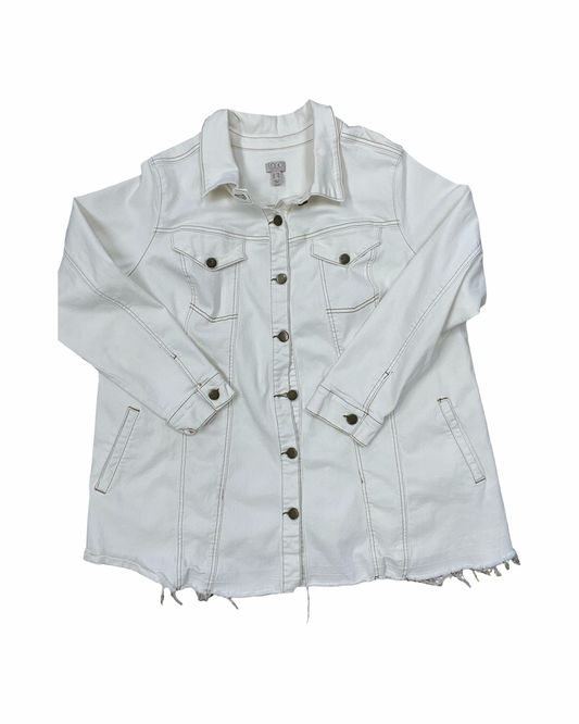 Jacket Denim By Logo In Cream Denim, Size:3X