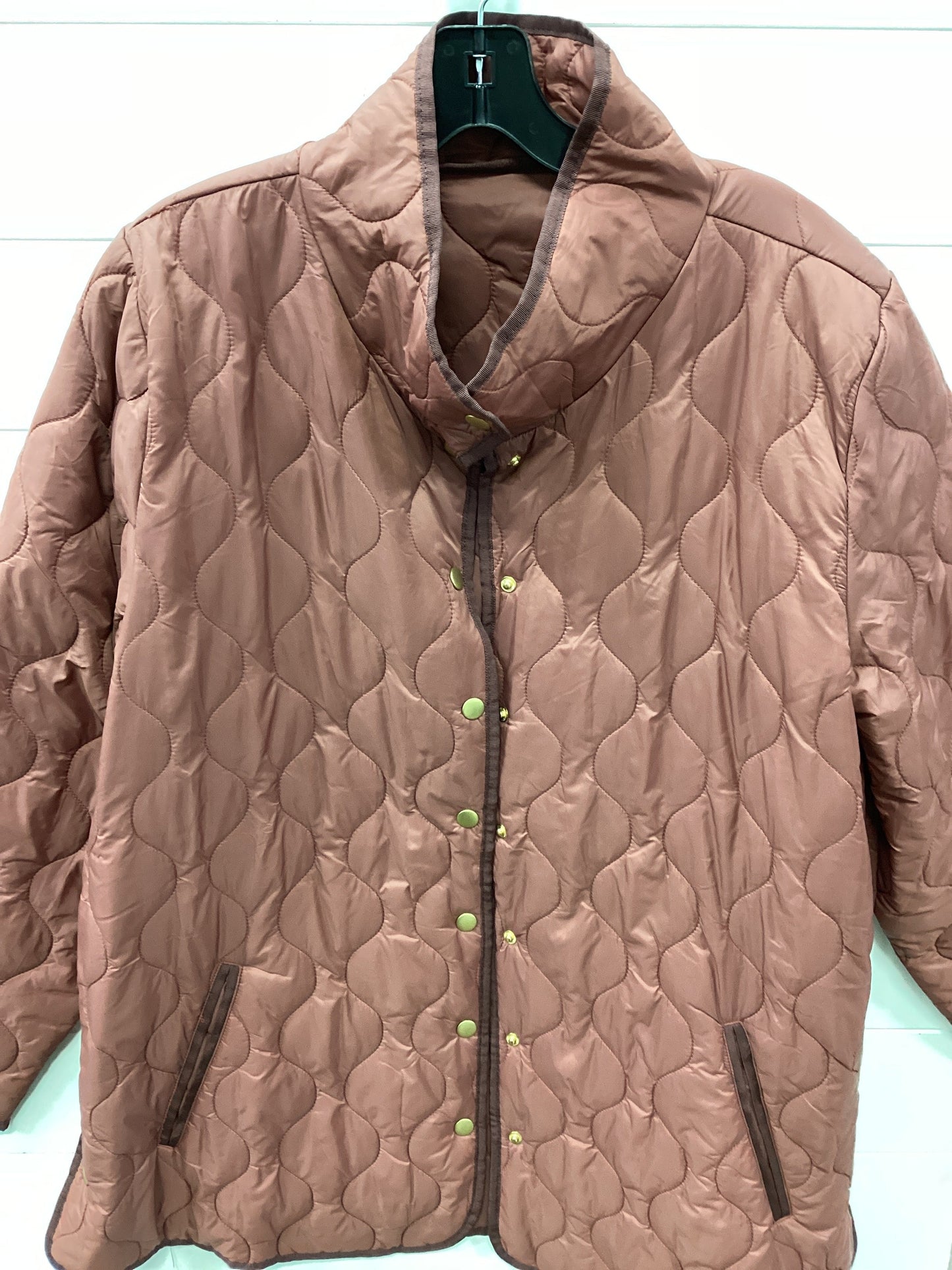 Jacket Puffer & Quilted By Coldwater Creek In Maroon, Size:Xl