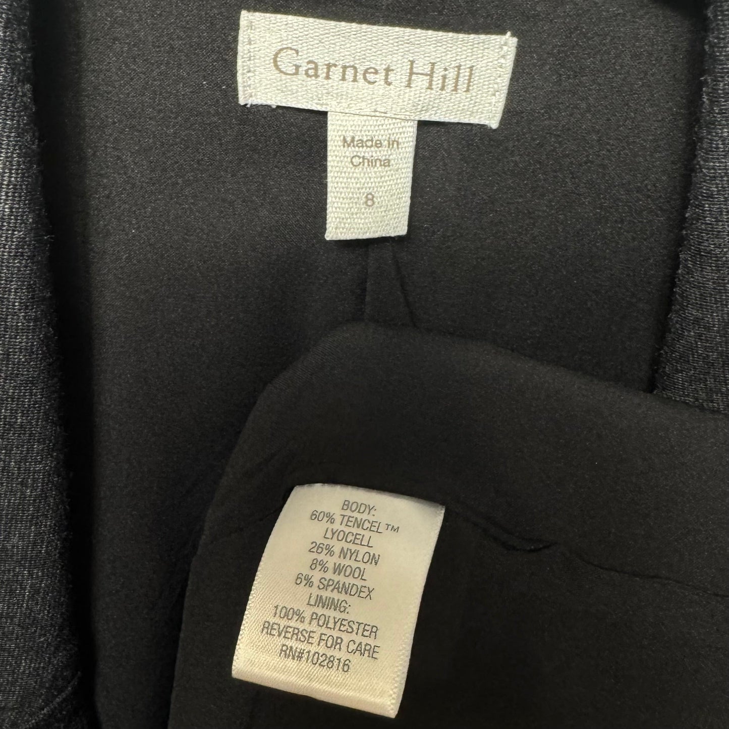 Tencel Blend Blazer By Garnet Hill In Grey, Size: 8