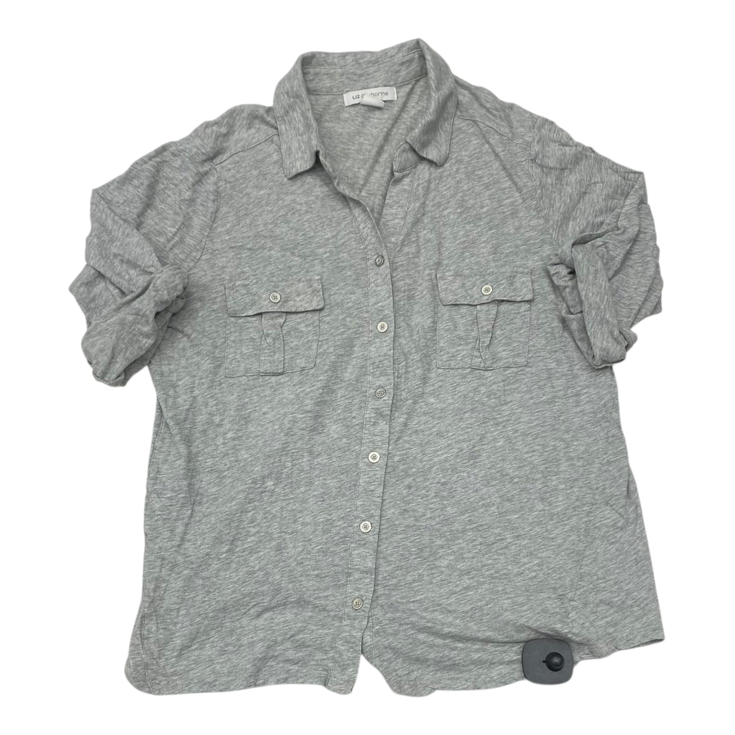 Top 3/4 Sleeve By Liz Claiborne In Grey, Size:Xl