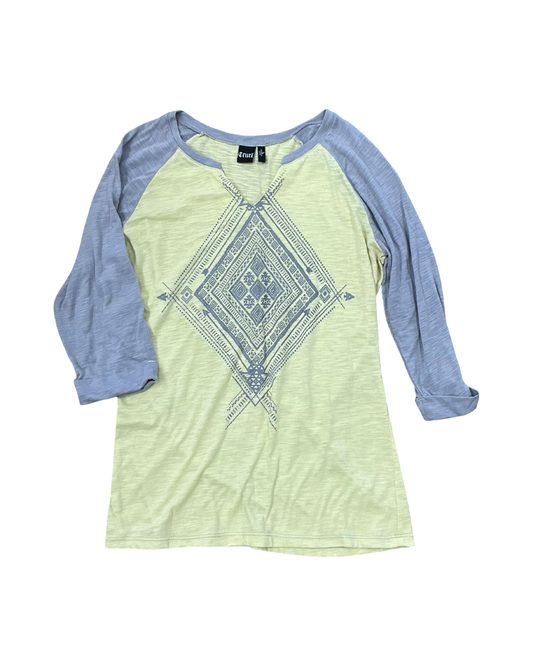 Top 3/4 Sleeve By Clothes Mentor In Yellow, Size:L