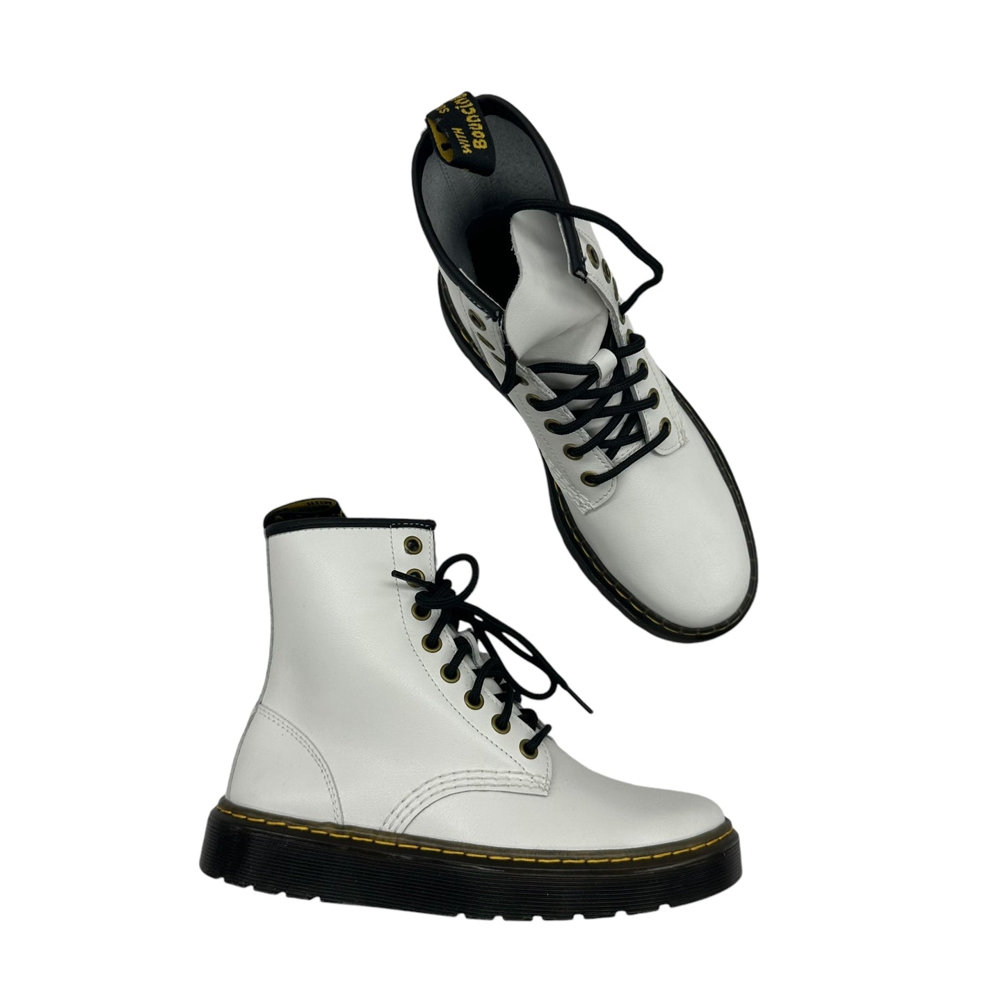 Boots Leather By Dr Martens In White, Size:5