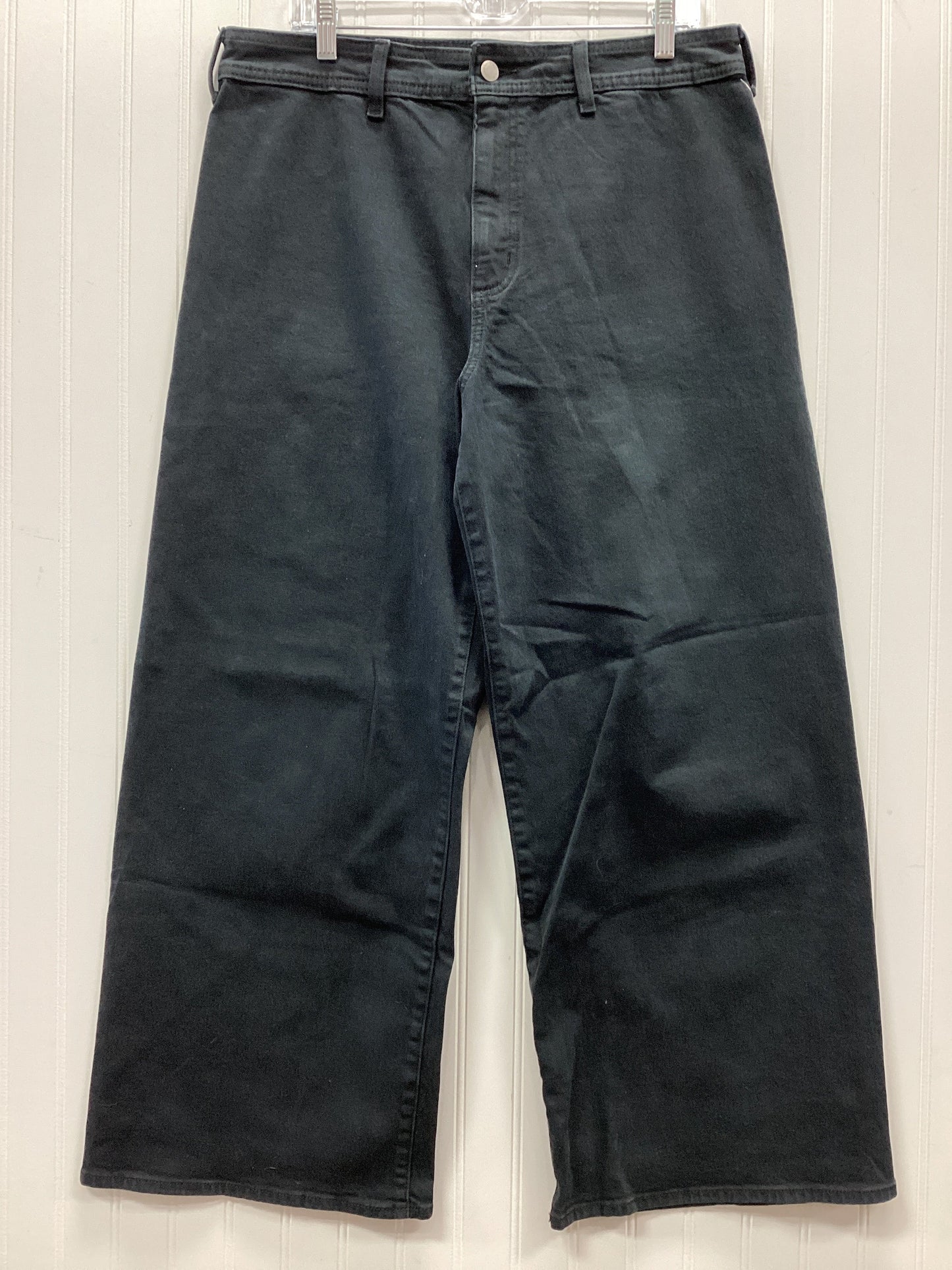 Jeans Wide Leg By Universal Thread In Black Denim, Size:14