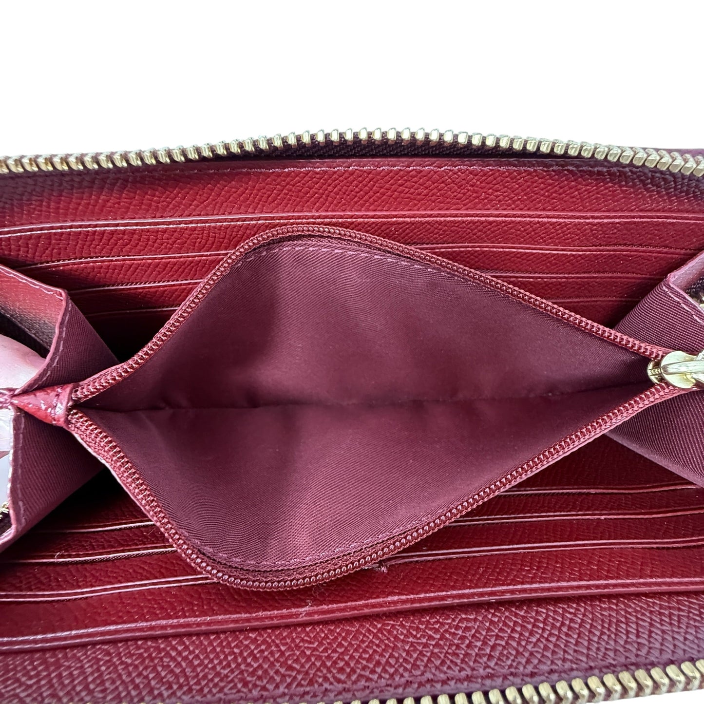 Accordion Zip Wallet In Crossgrain Leather Designer By Coach, Size: Medium