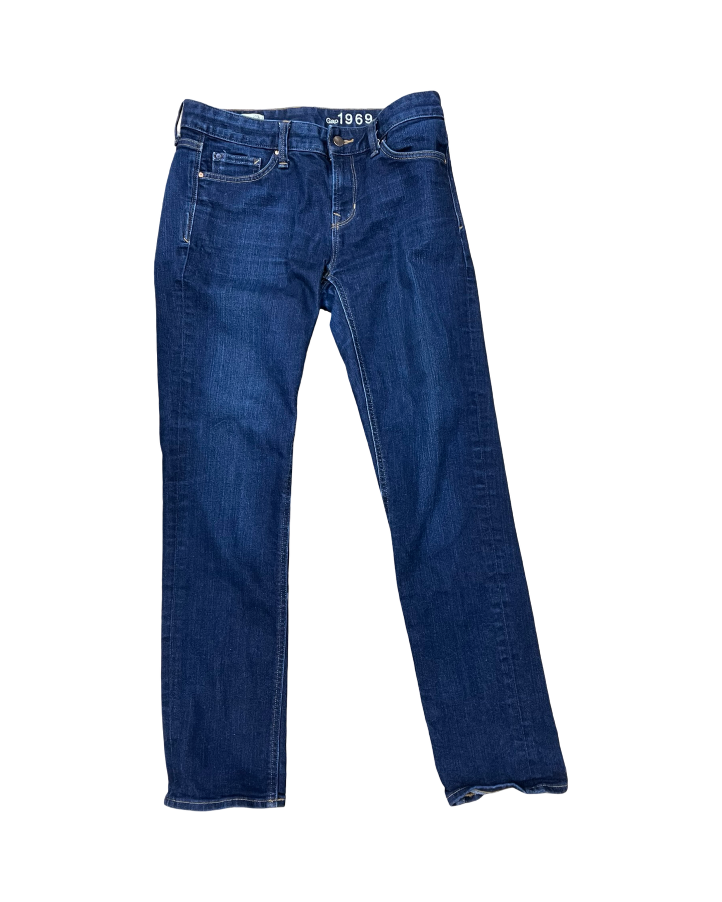 Jeans Straight By Gap In Blue Denim, Size:8