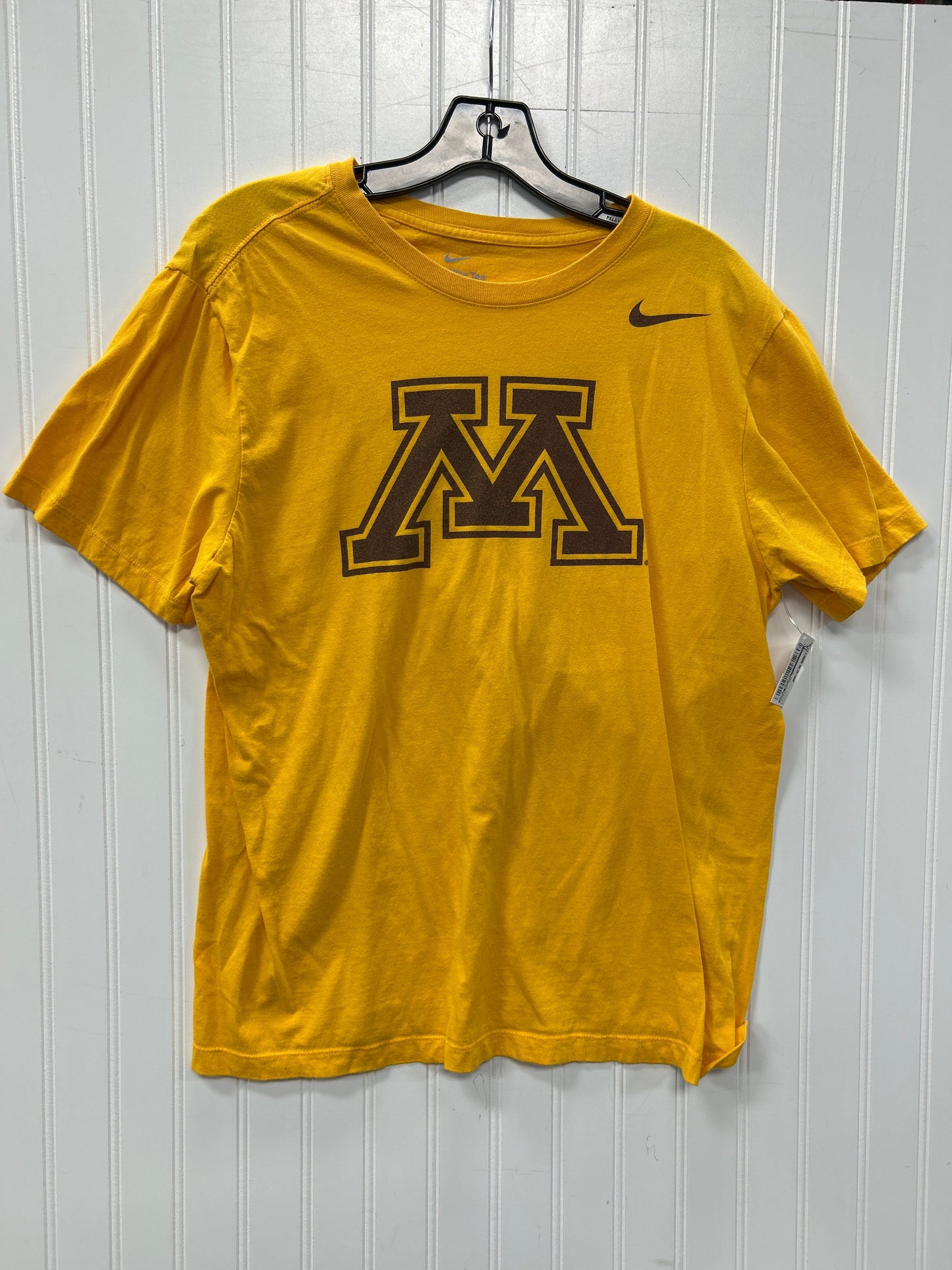 Athletic Top Ss By Nike Apparel In Yellow, Size:L