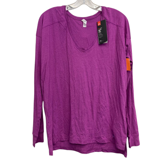 Athletic Top Long Sleeve Crewneck By Under Armour In Purple, Size: S