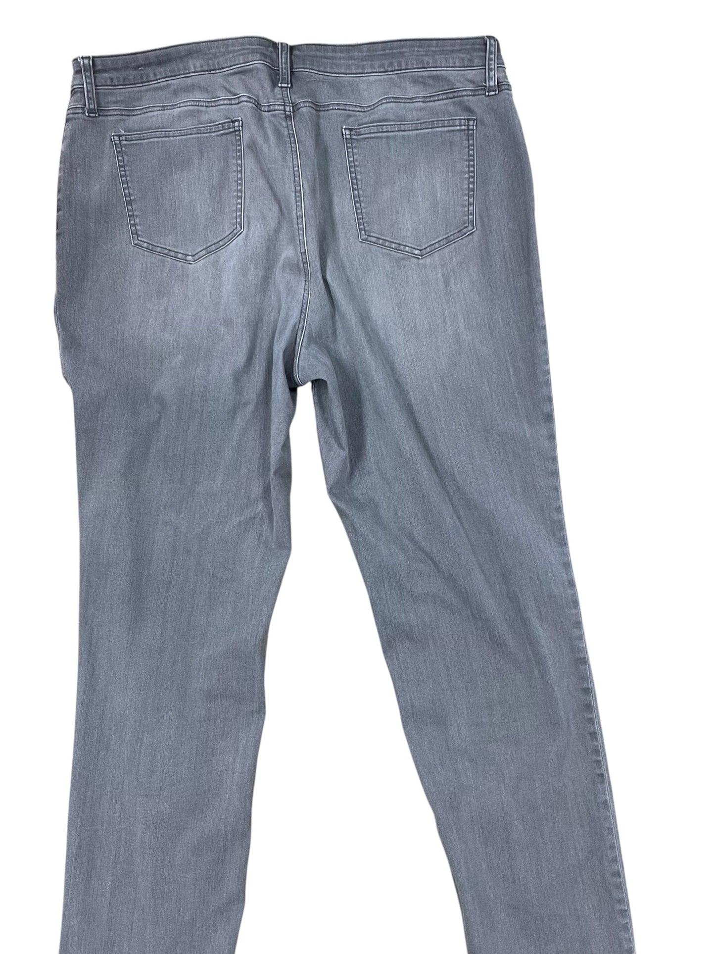 Jeans Skinny By Chicos In Grey Denim, Size:18