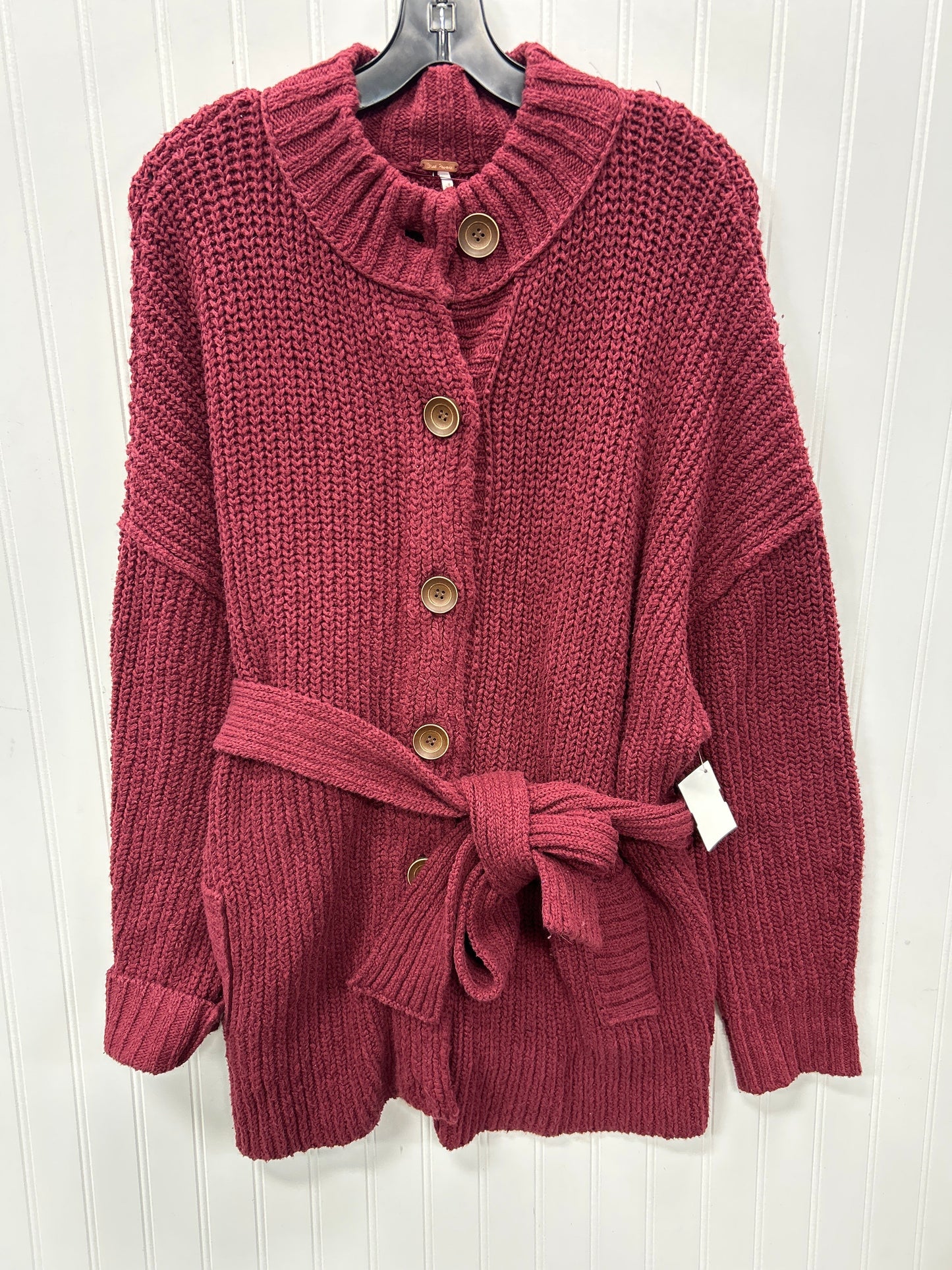 Sweater Cardigan By Free People In Red, Size:S