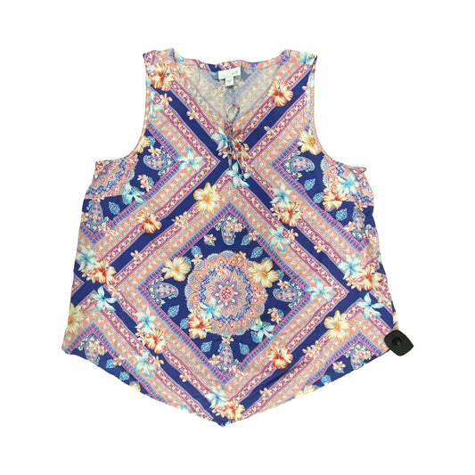 Top Sleeveless By J. Jill In Floral Print, Size:L