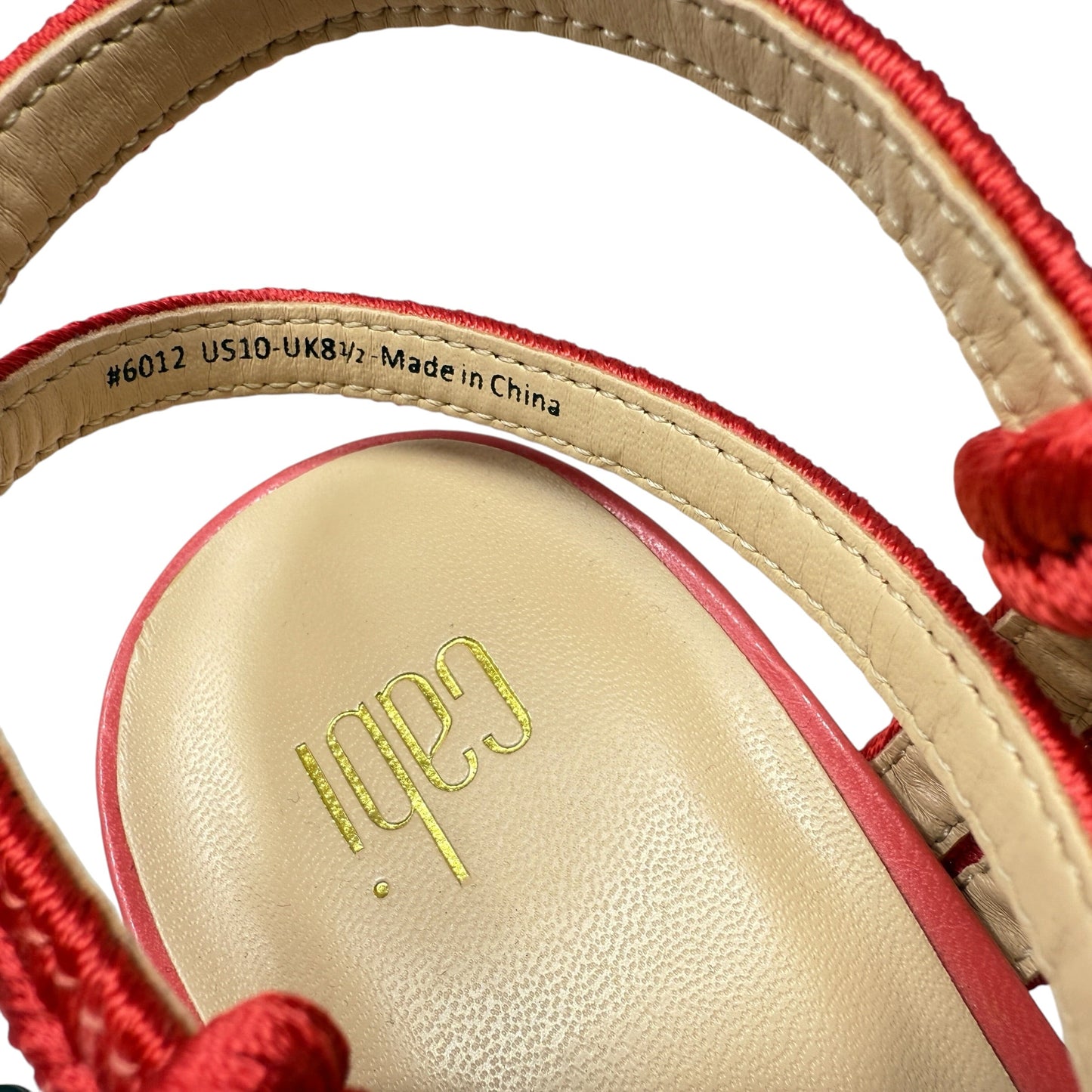 Tiptoe Rope Knotted Sandals Heels Block By Cabi In Red, Size: 9