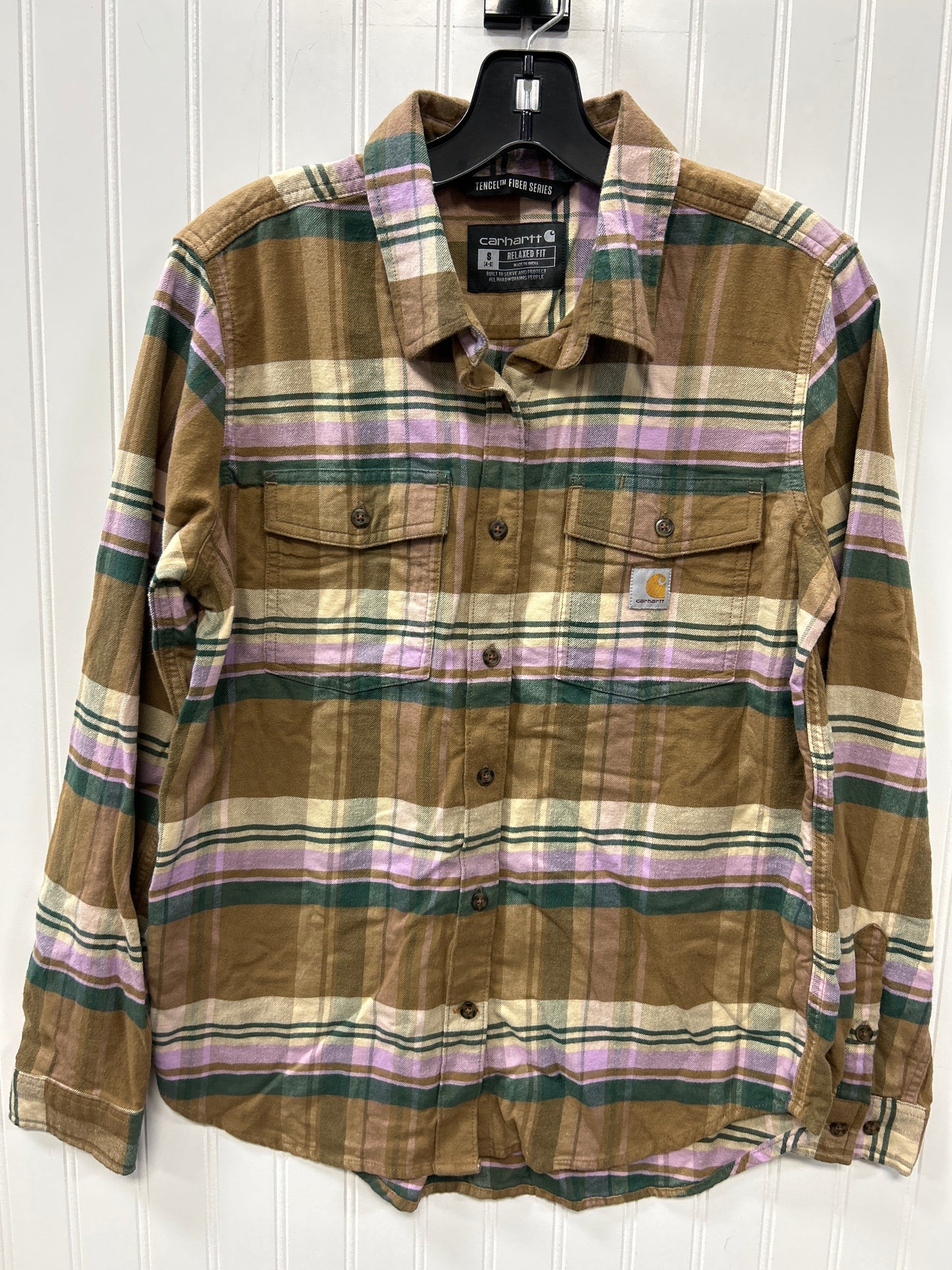 Blouse Ls By Carhartt In Tan, Size:S