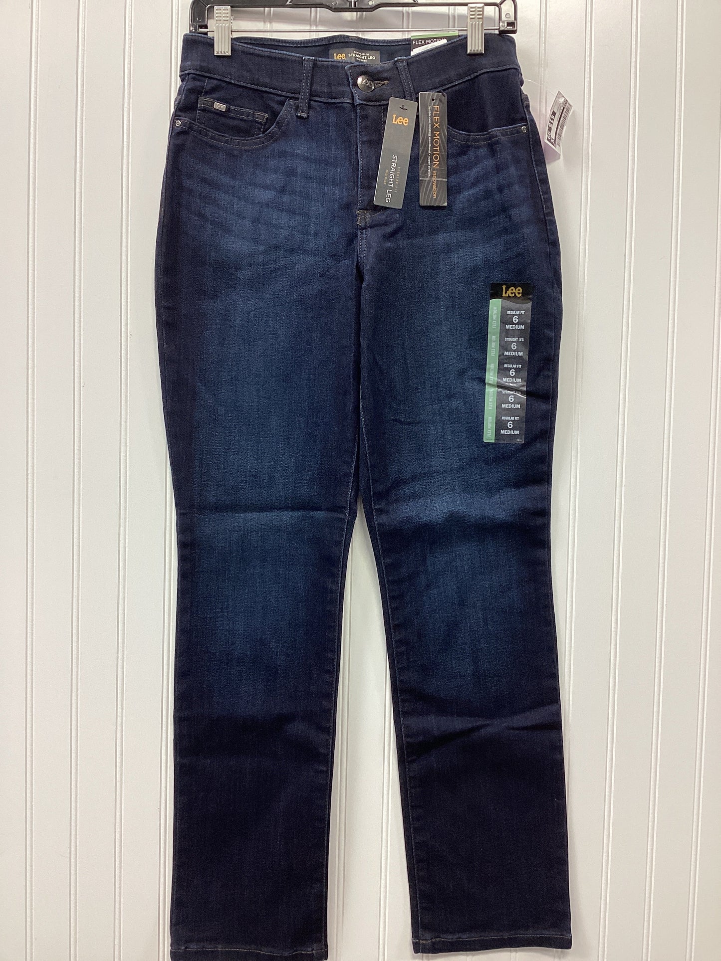 Jeans Straight By Lee In Blue Denim, Size:6
