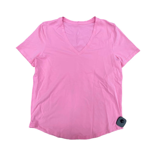 Athletic Top Ss By Lululemon In Pink, Size:M