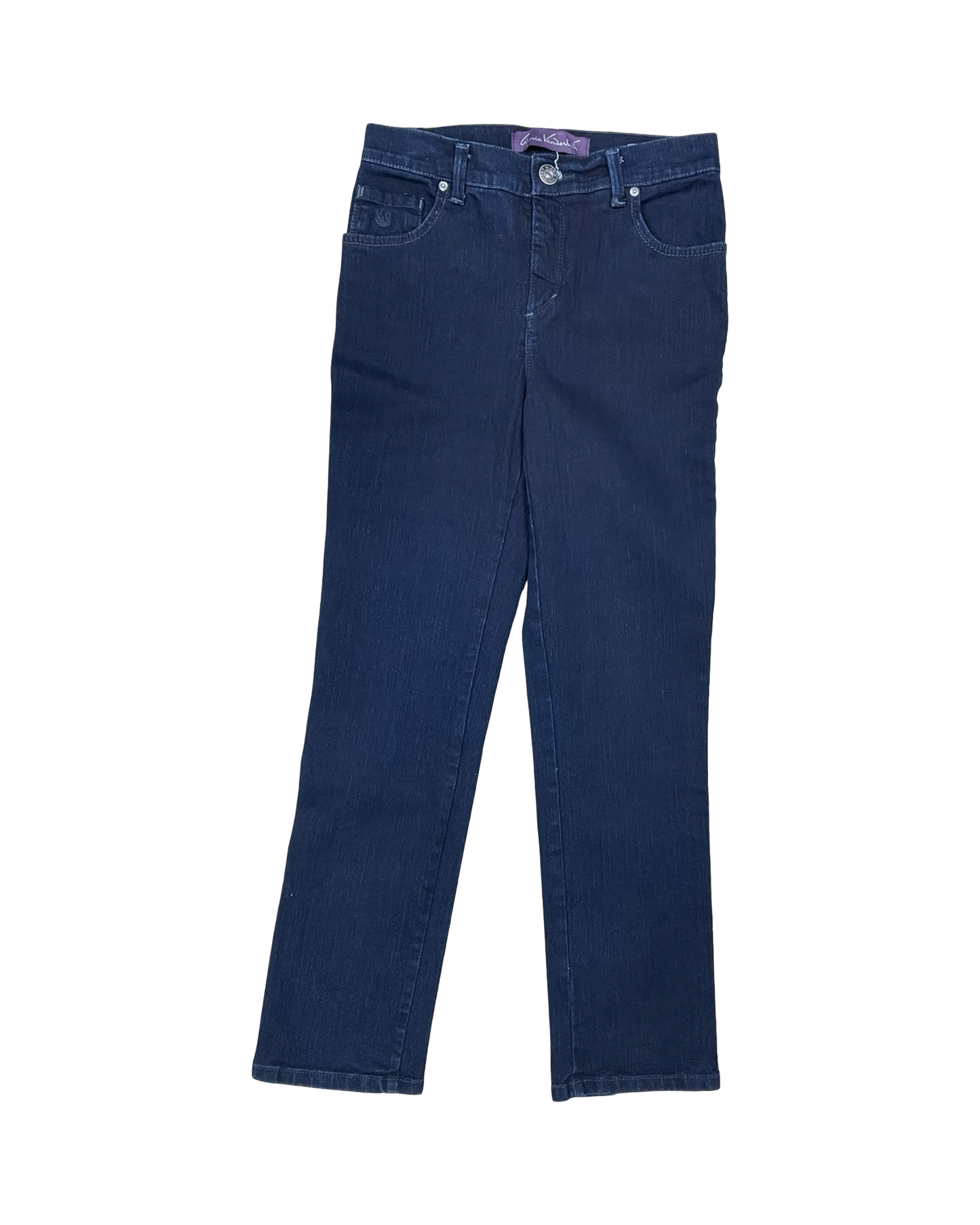 Jeans Straight By Gloria Vanderbilt In Blue Denim, Size:4P