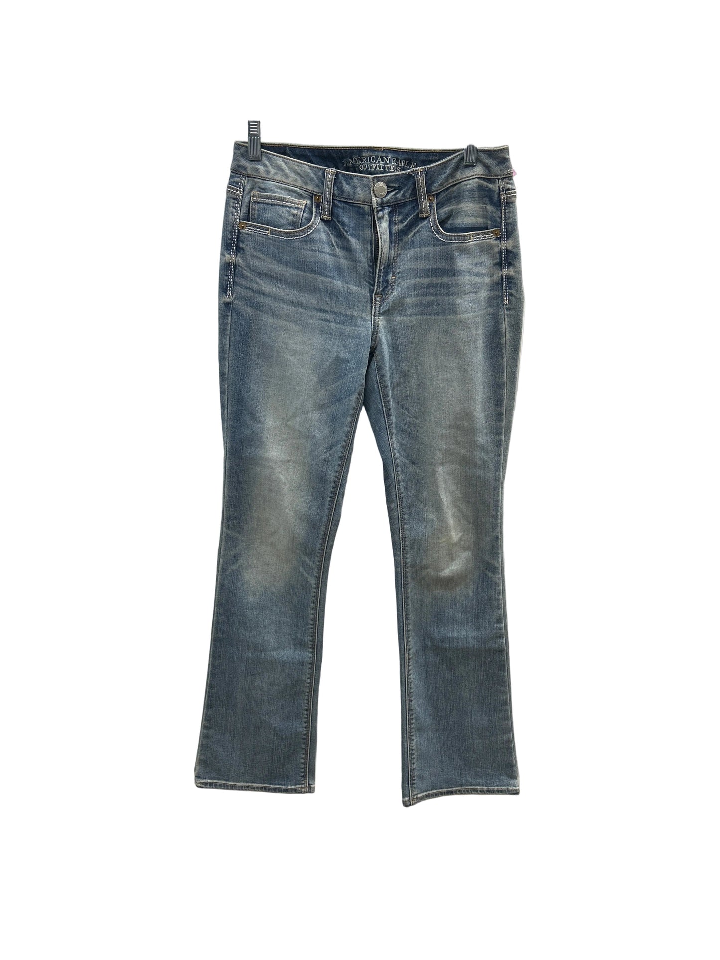 Jeans Straight By American Eagle In Blue Denim, Size:4