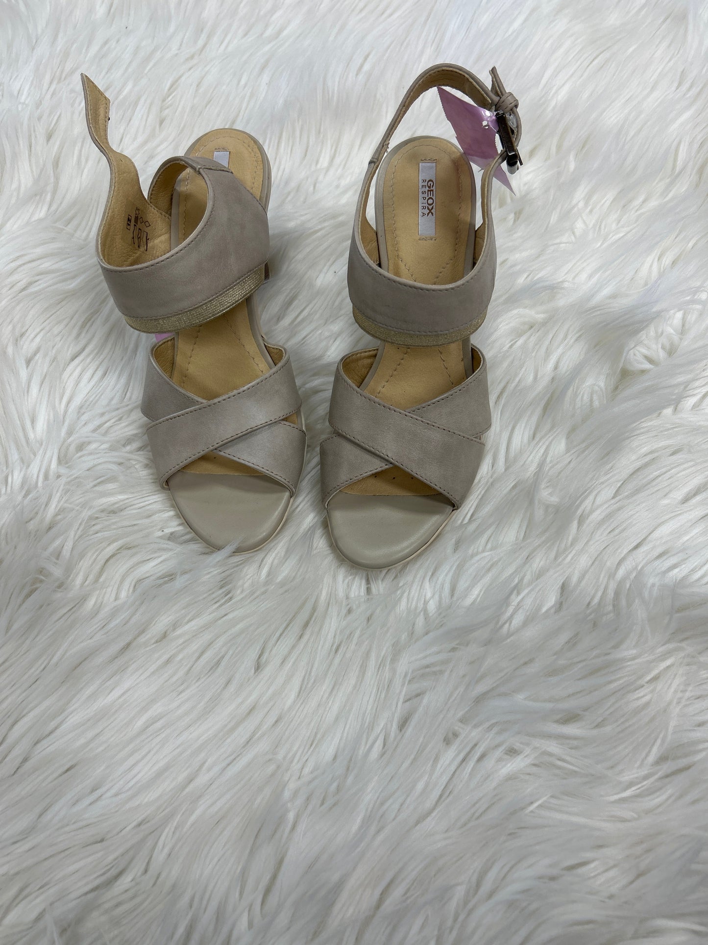 Sandals Heels Stiletto By Geox Shoes In Taupe, Size:5