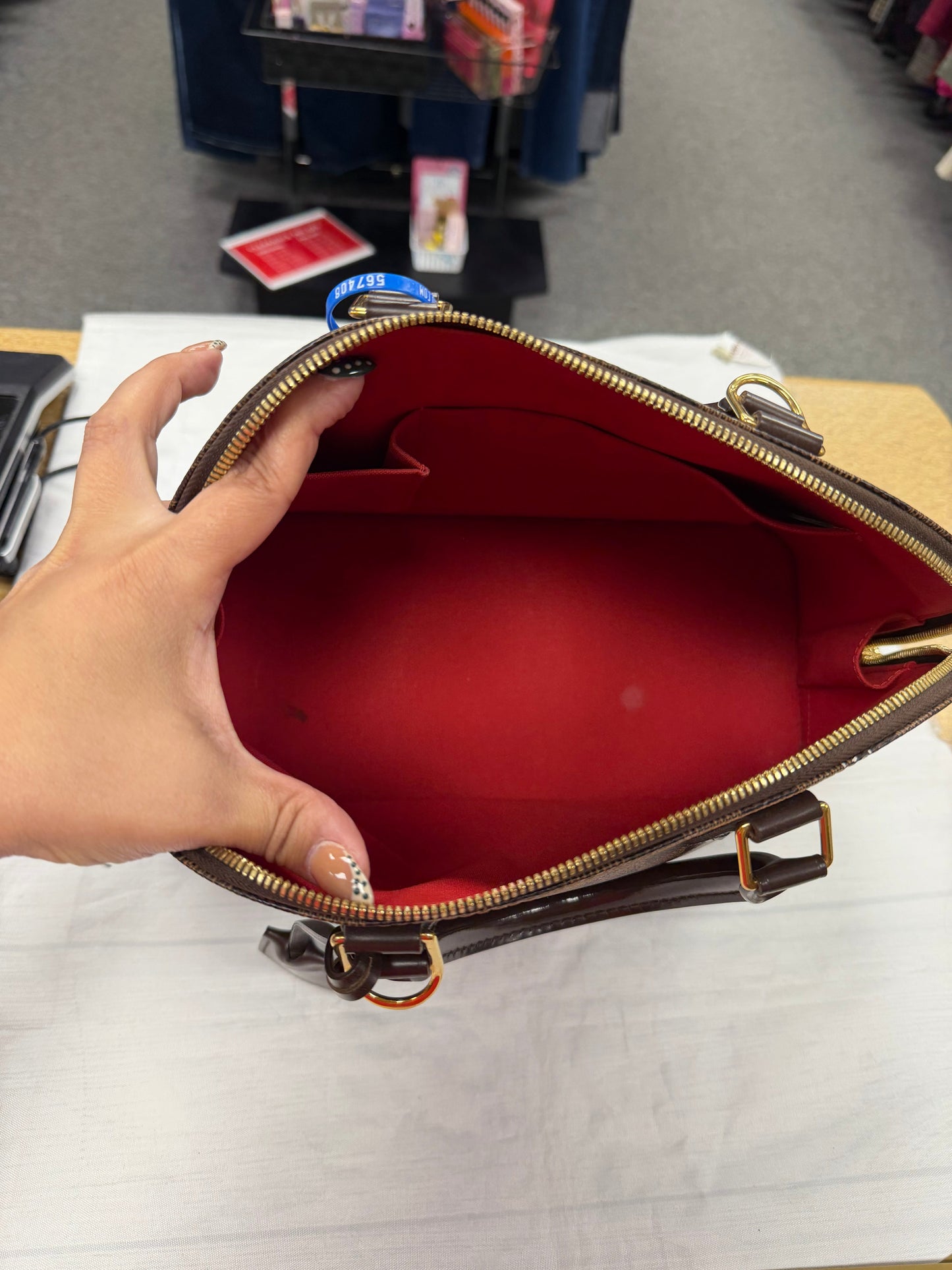 Handbag Luxury Designer By Louis Vuitton In Brown, Size:Medium