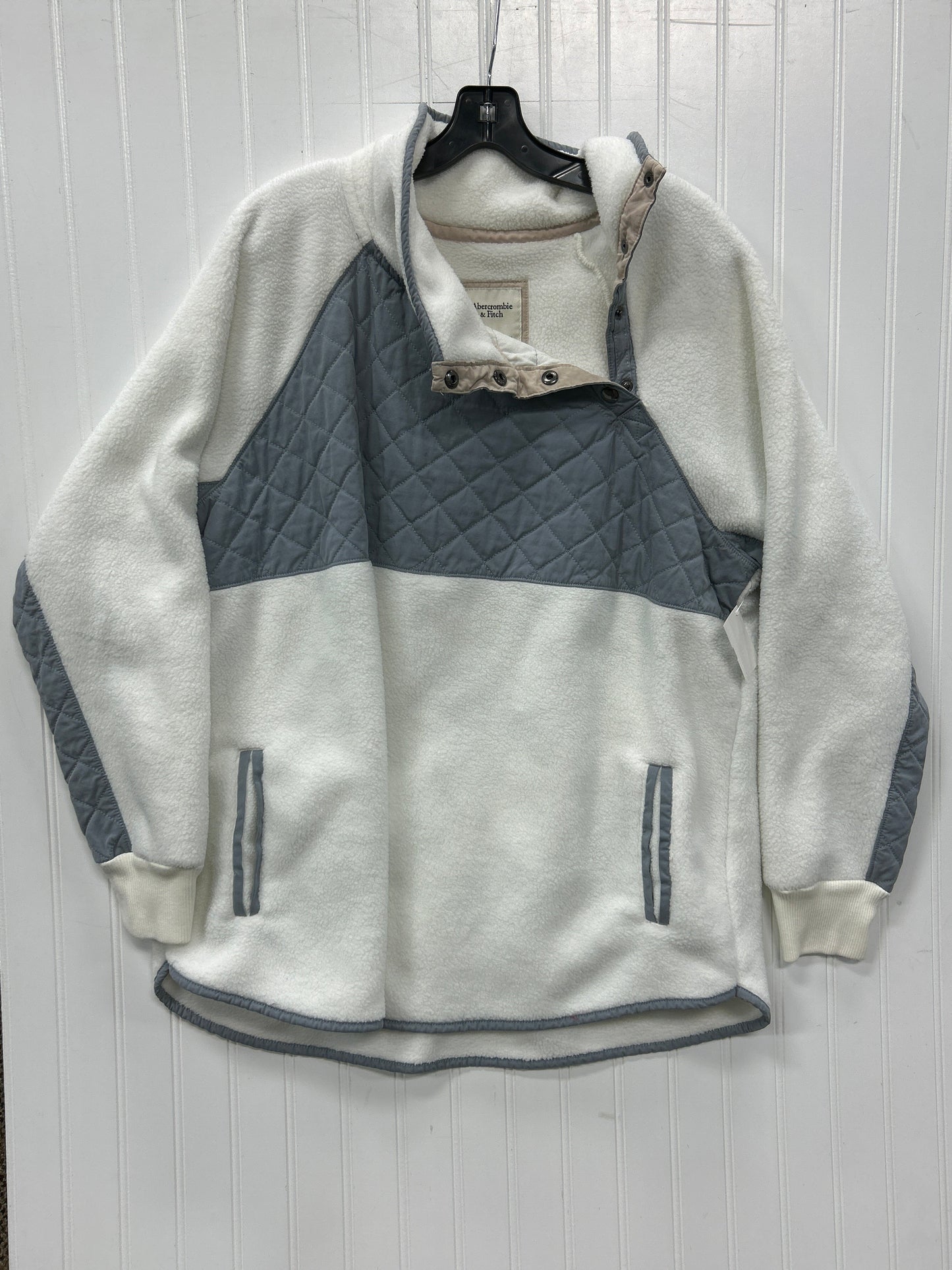 Jacket Fleece By Abercrombie And Fitch In Cream, Size:Xl
