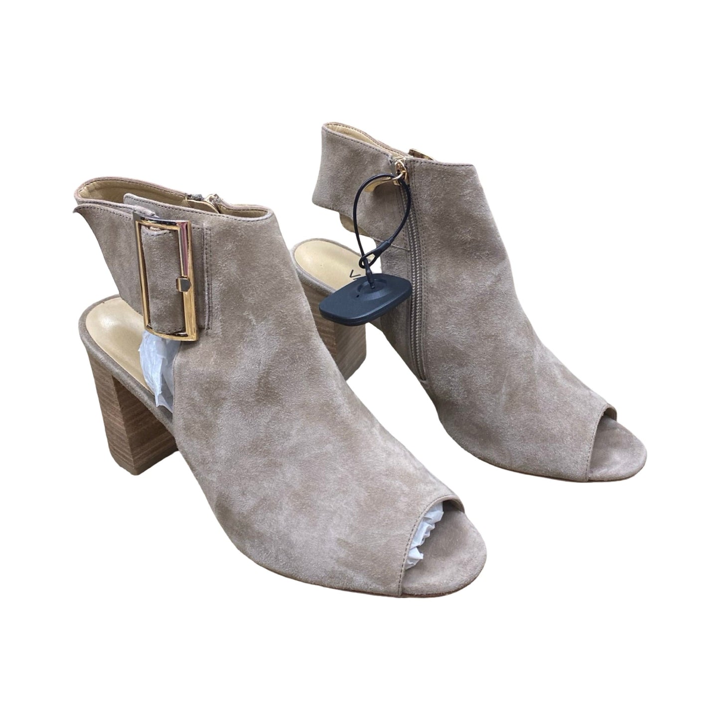 Shoes Heels Block By Vaneli In Brown, Size:8