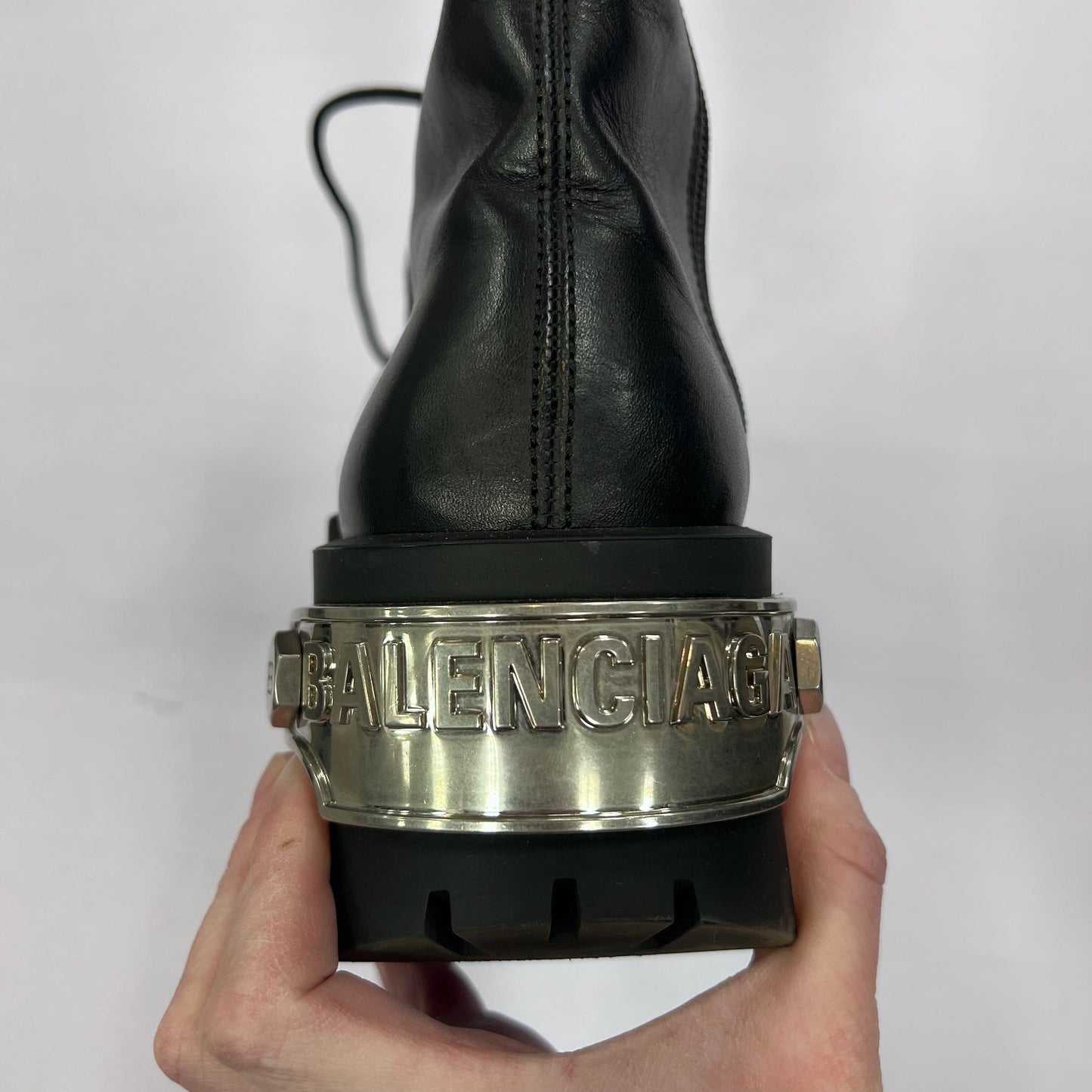 Boots Luxury Designer By Balenciaga In Black, Size: 7