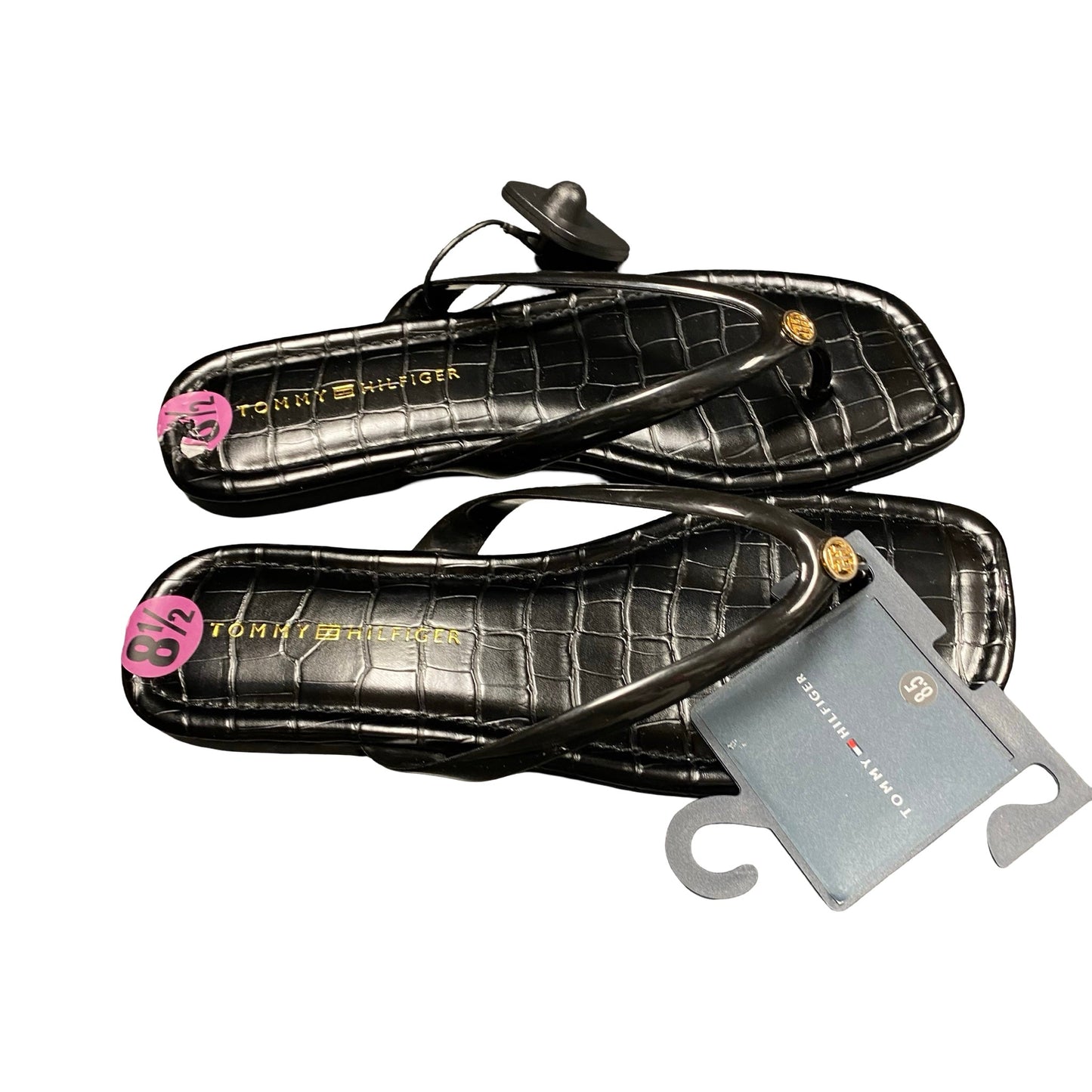 Sandals Flats By Tommy Hilfiger In Black, Size:8.5