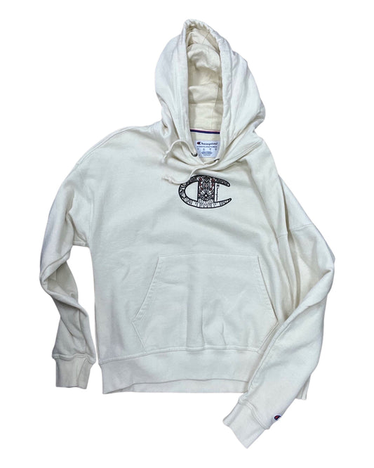 Sweatshirt Hoodie By Champion In Cream, Size:M
