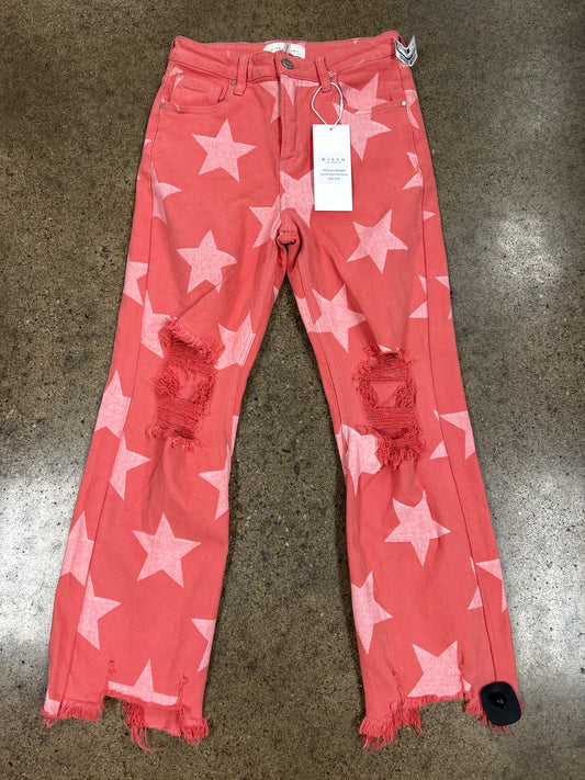 Jeans Straight By Risen In Red Denim, Size:4