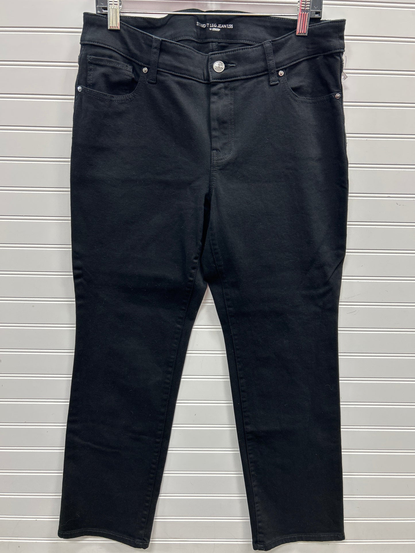 Jeans Skinny By Chicos In Black Denim, Size:10P