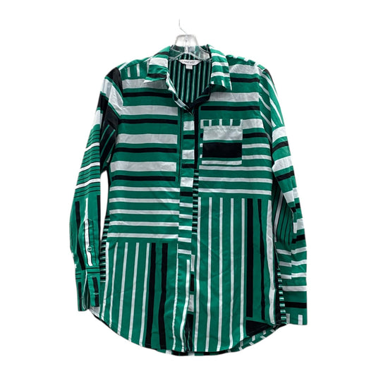 Blouse Ls By Nine West In Black & Green, Size:Xs