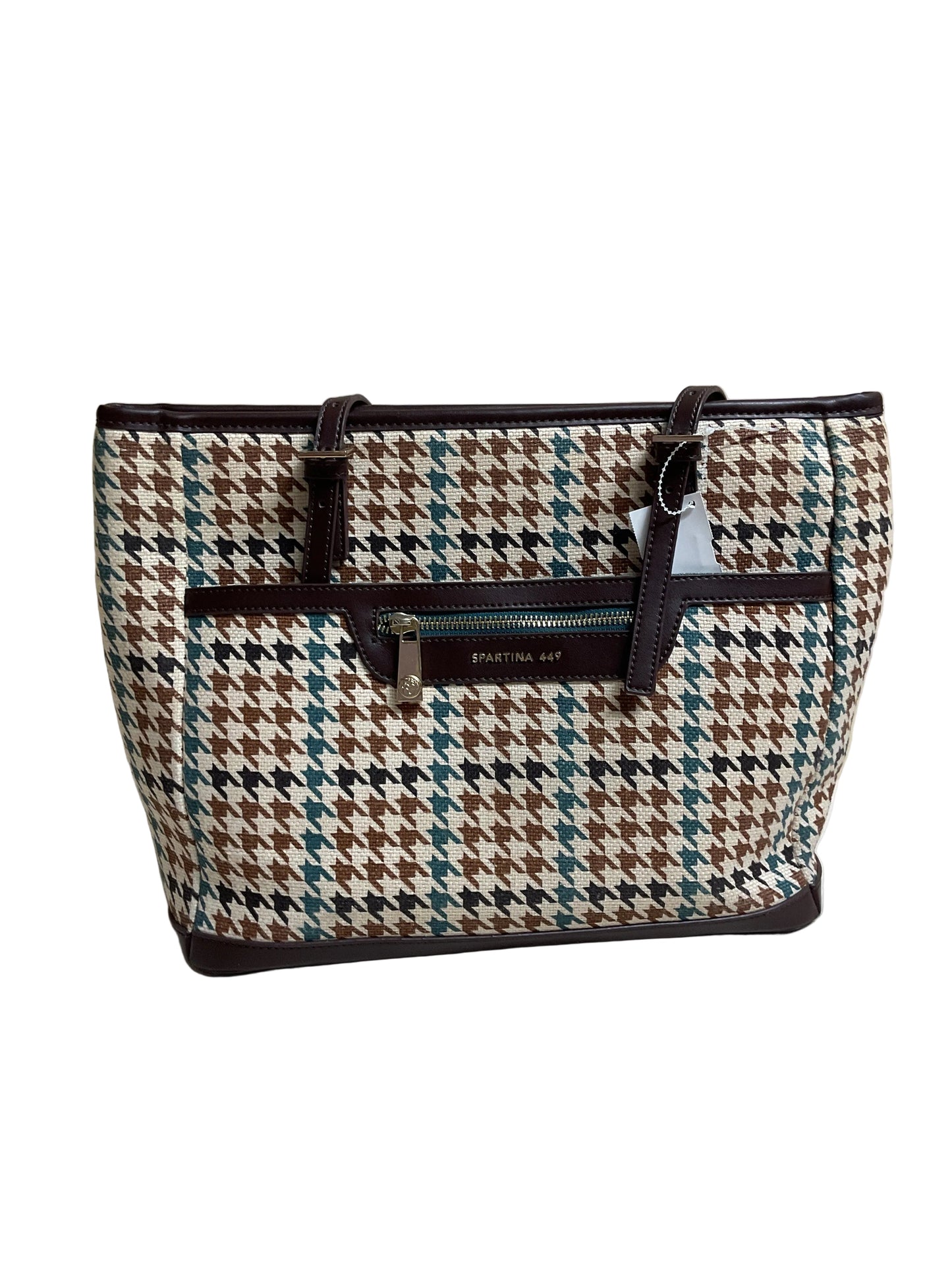 Handbag Designer By Spartina In Brown & Green, Size:Large