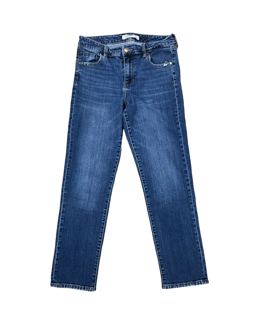 Jeans Straight By Liverpool In Blue Denim, Size:10