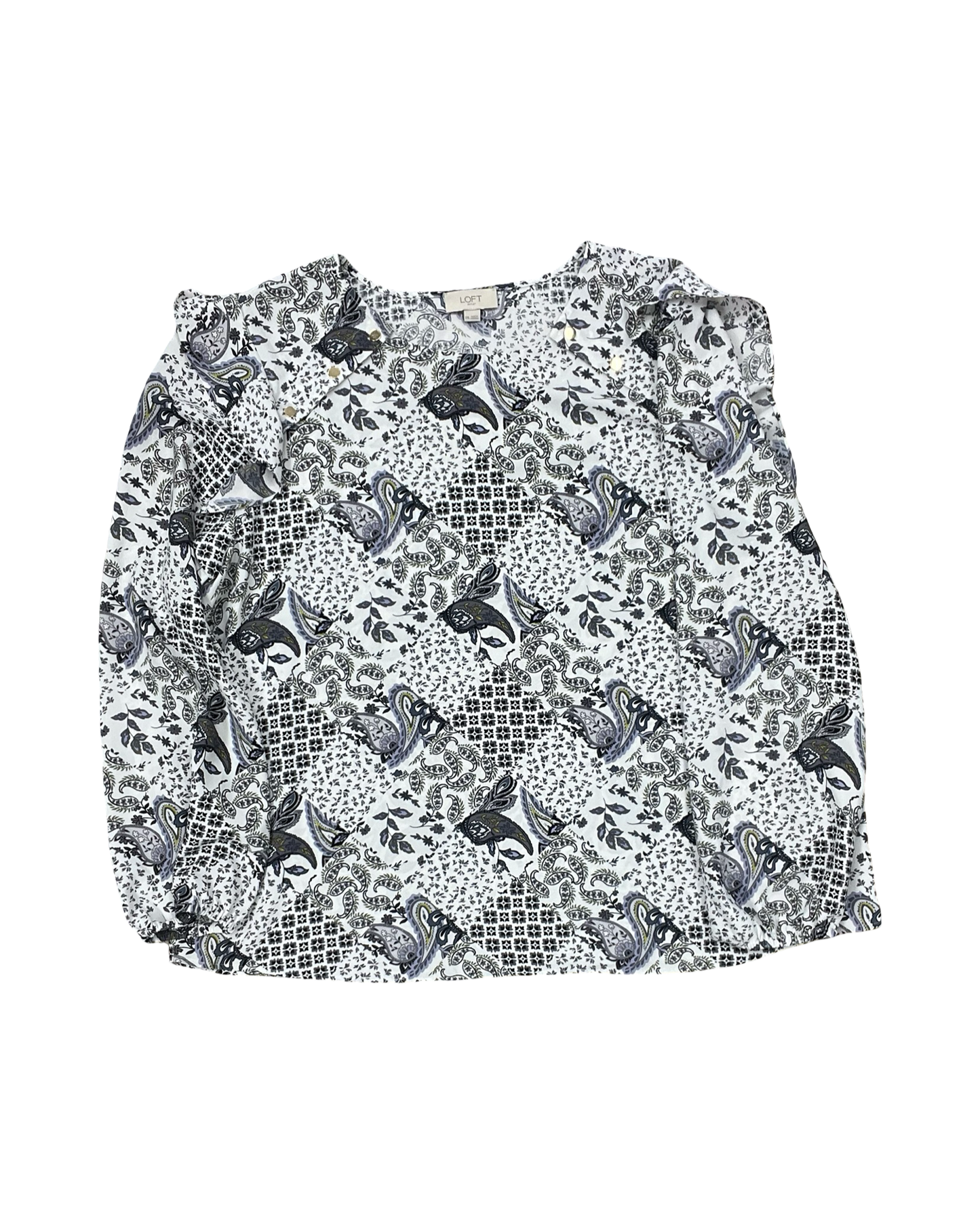 Top Ls By Loft In Purple & White, Size:1X