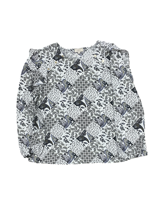 Top Ls By Loft In Purple & White, Size:1X