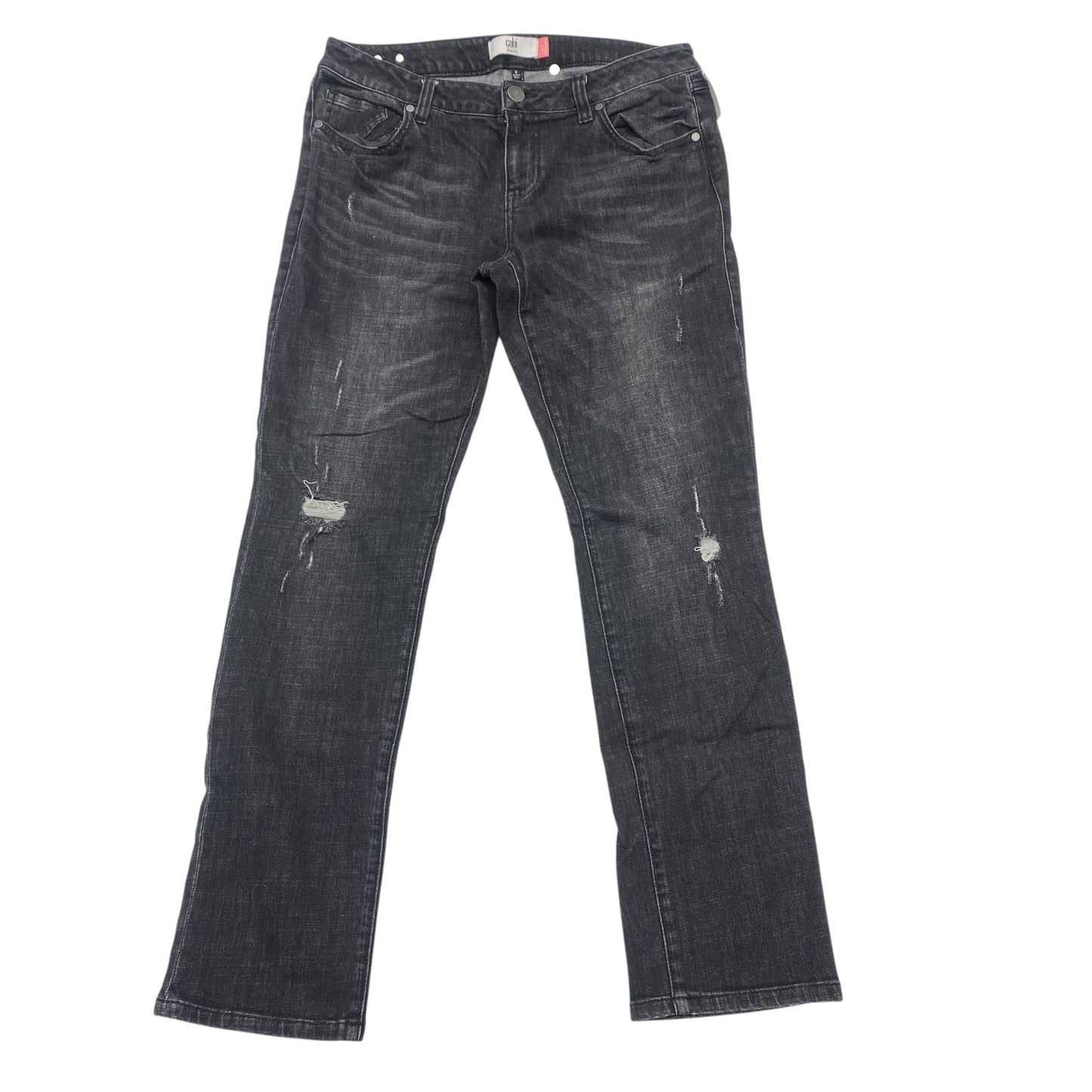 Jeans Straight By Cabi In Black Denim, Size:8