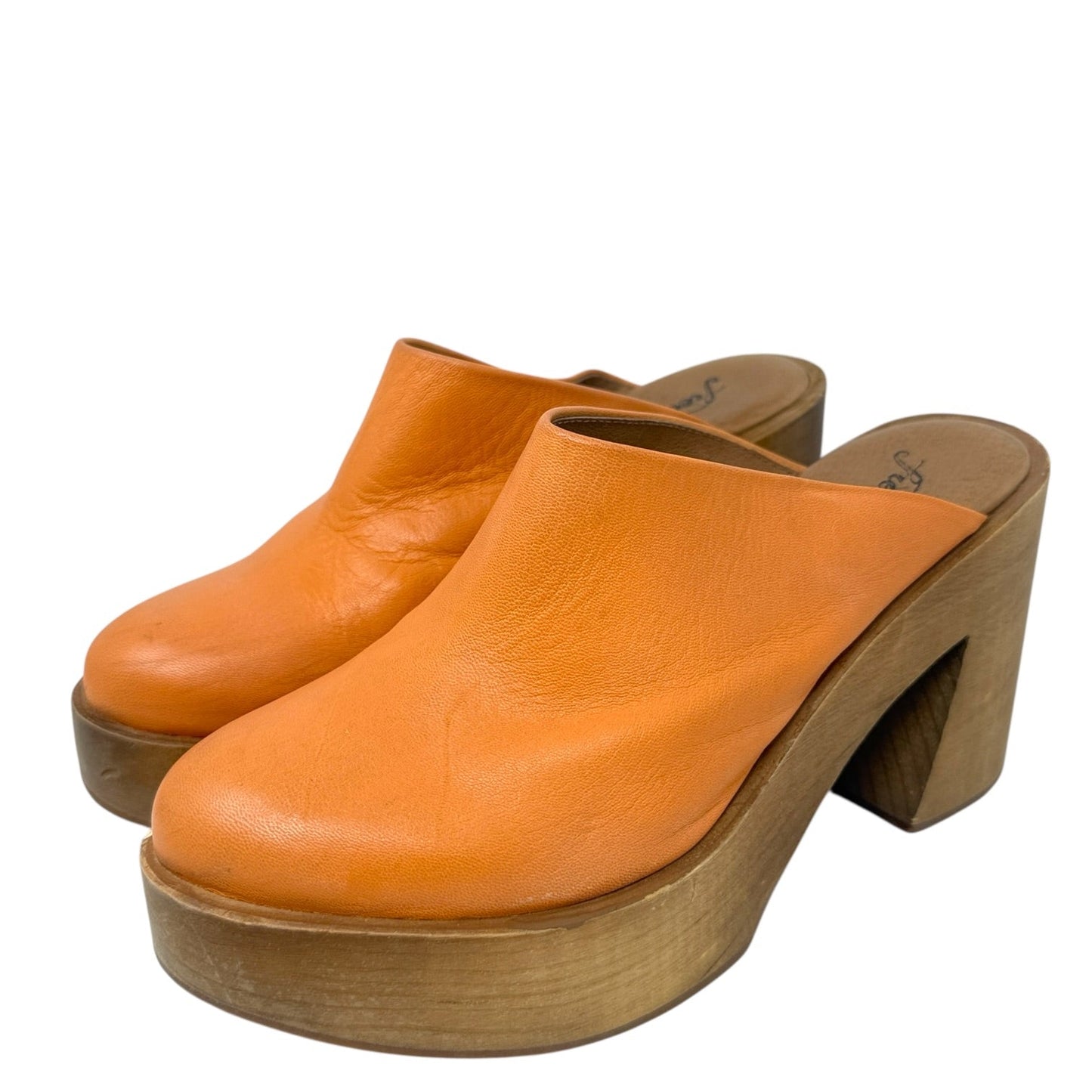 Suki Platform Clogs By Free People In Orange, Size: 8