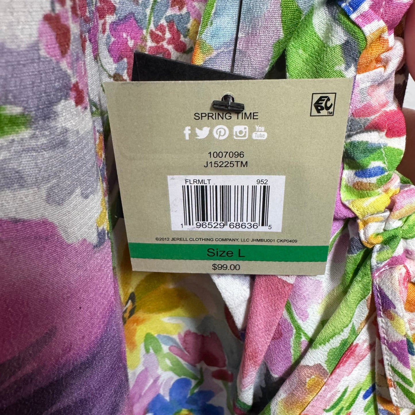 Spring Time Top Long Sleeve By John Mark In Floral Print, Size: L