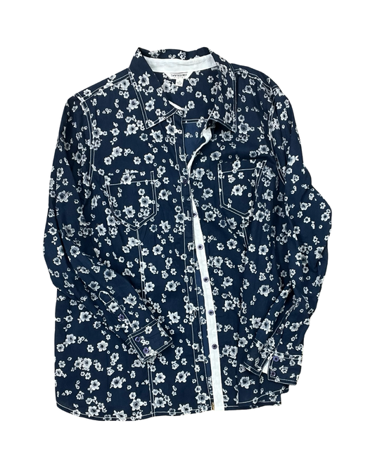 Top Ls By Clothes Mentor In Blue & White, Size:2X