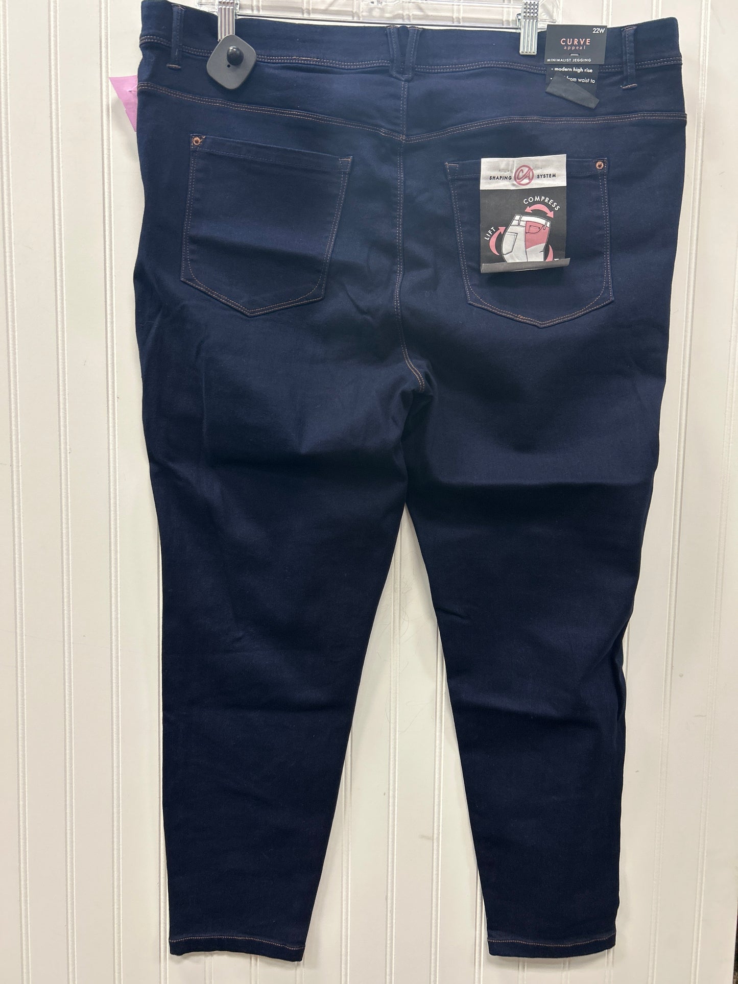Jeans Jeggings By Curve Appeal In Blue Denim, Size:22 NWT