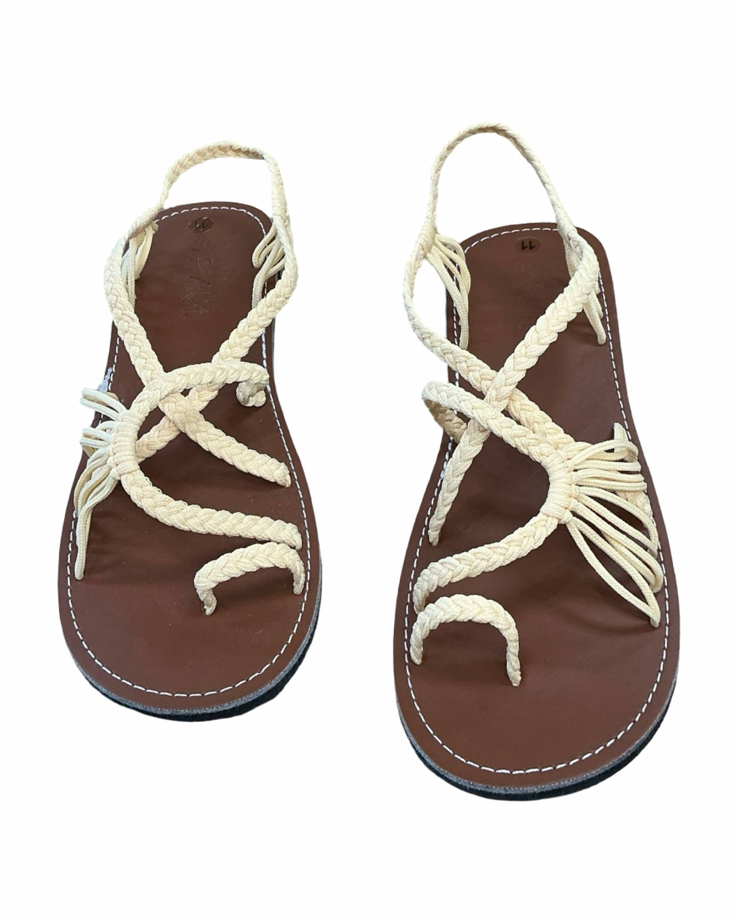 Sandals Flats By Cmc In Tan & Yellow, Size:11