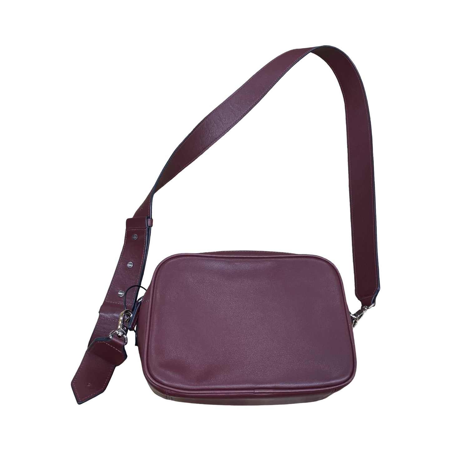 Handbag Leather By Cmc In Maroon, Size:Medium