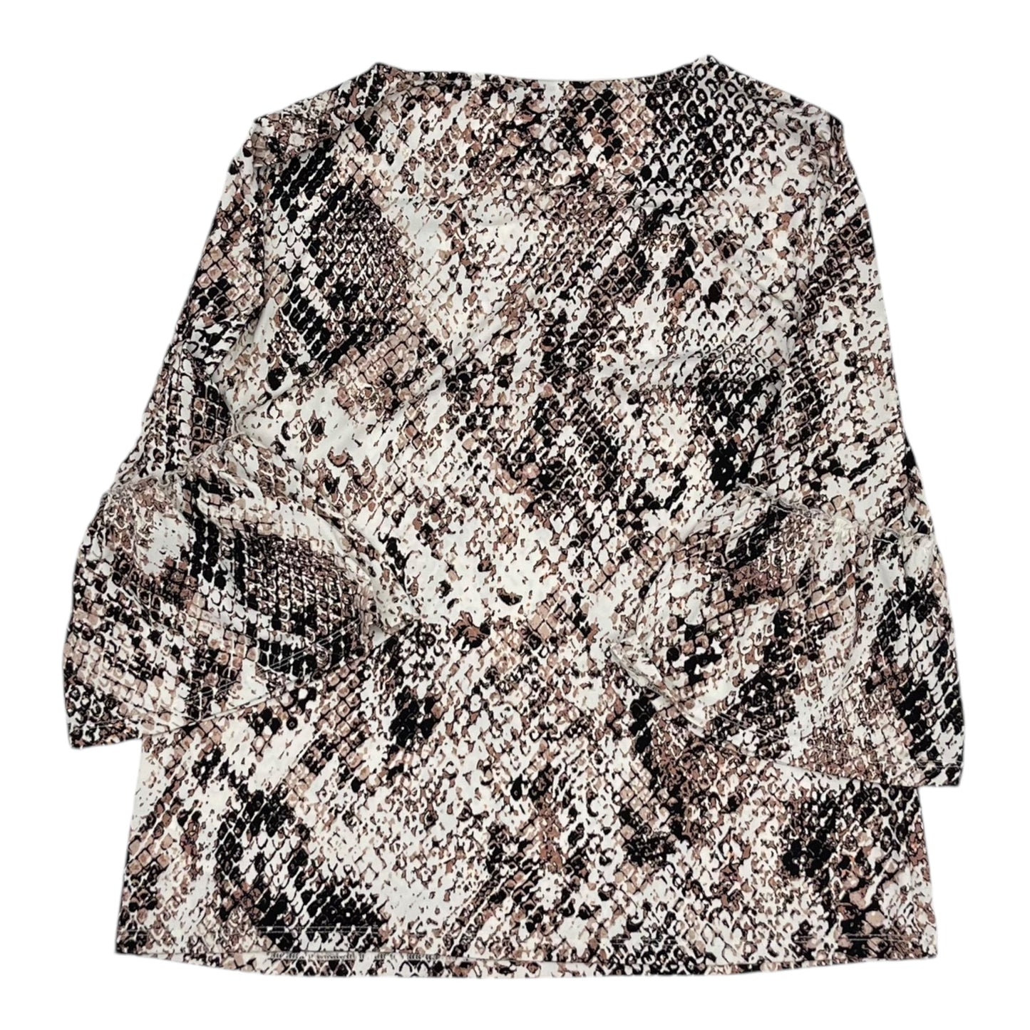 Top 3/4 Sleeve By Ellen Tracy In Snakeskin Print, Size:M