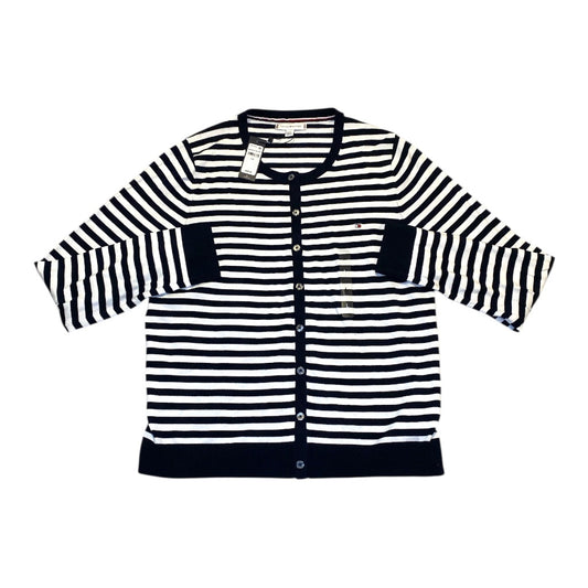 Sweater Cardigan By Tommy Hilfiger In Striped Pattern, Size:L