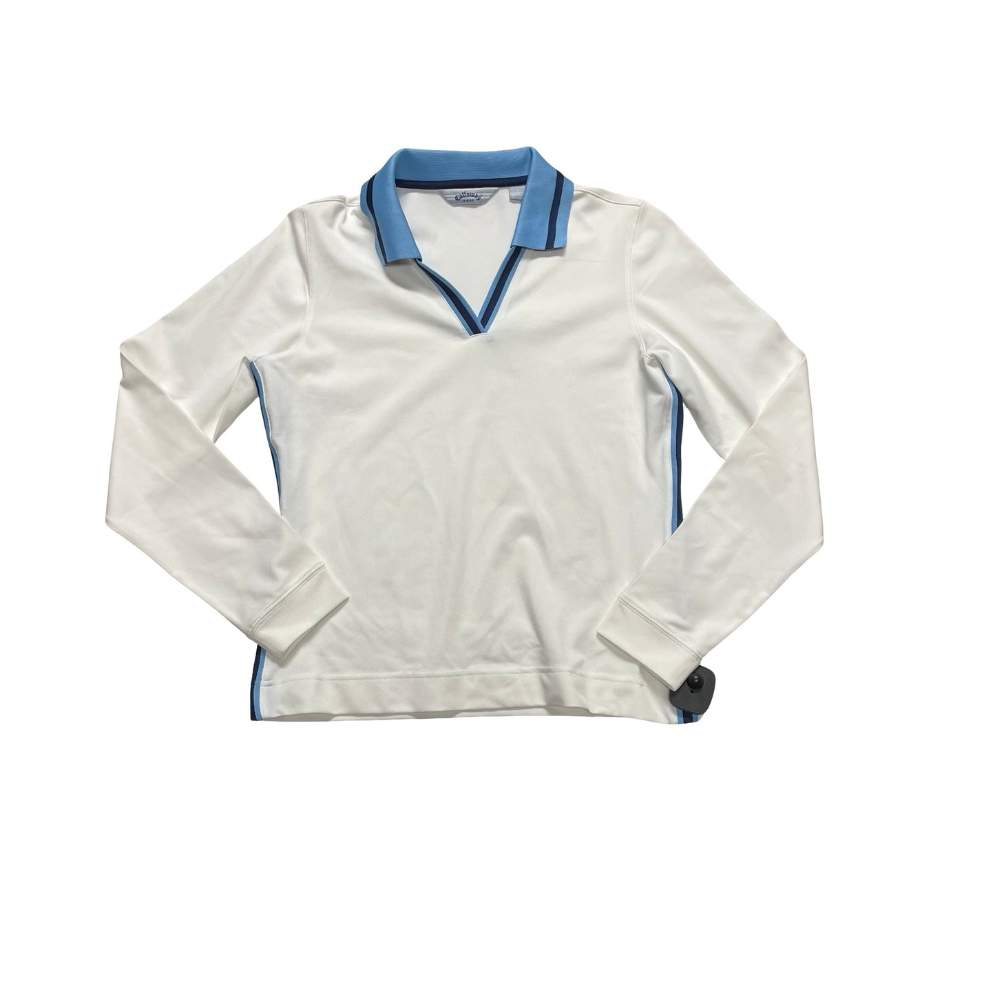 Athletic Top Ls Collar By Callaway In Blue & White, Size:S